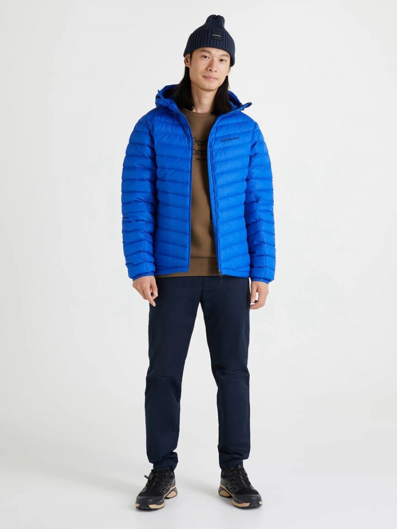 Peak Performance Frost Hood Men's Down Jacket Blue | RKY42-498