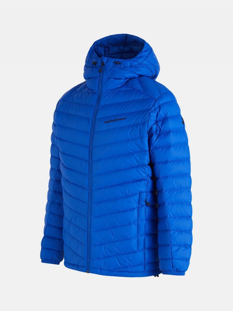 Peak Performance Frost Hood Men's Down Jacket Blue | RKY42-498