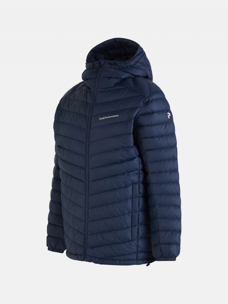 Peak Performance Frost Hood Men's Down Jacket Navy | BGE04-540