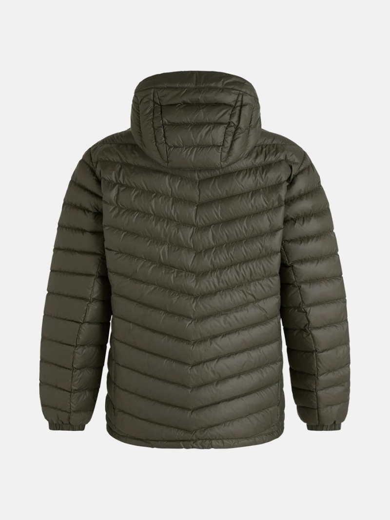 Peak Performance Frost Hood Men's Down Jacket Green | YEX69-254