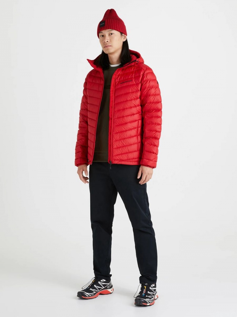 Peak Performance Frost Hood Men's Down Jacket Red | DGB82-967