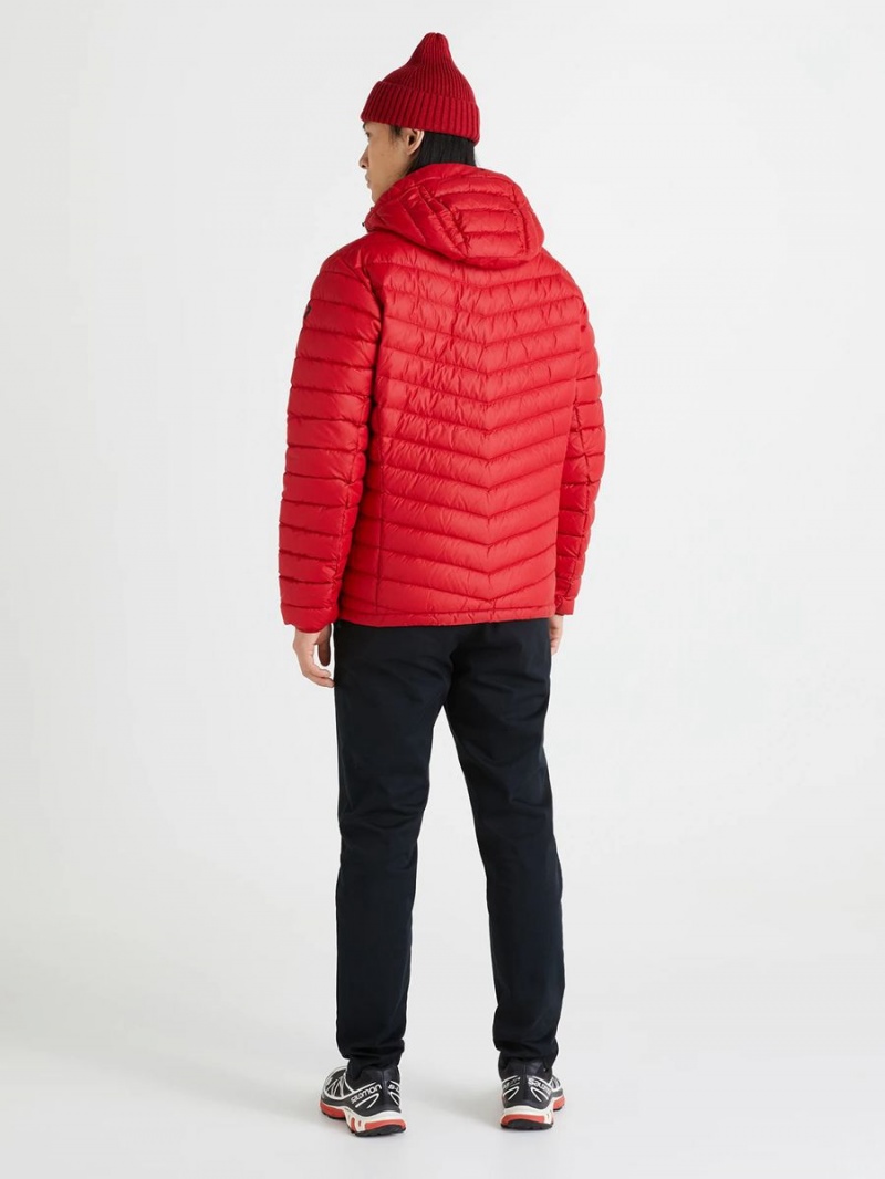 Peak Performance Frost Hood Men's Down Jacket Red | DGB82-967