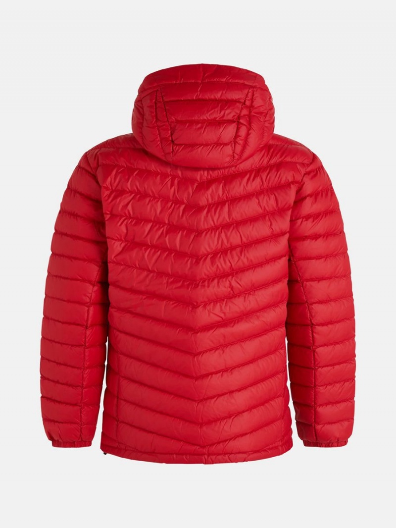 Peak Performance Frost Hood Men's Down Jacket Red | DGB82-967