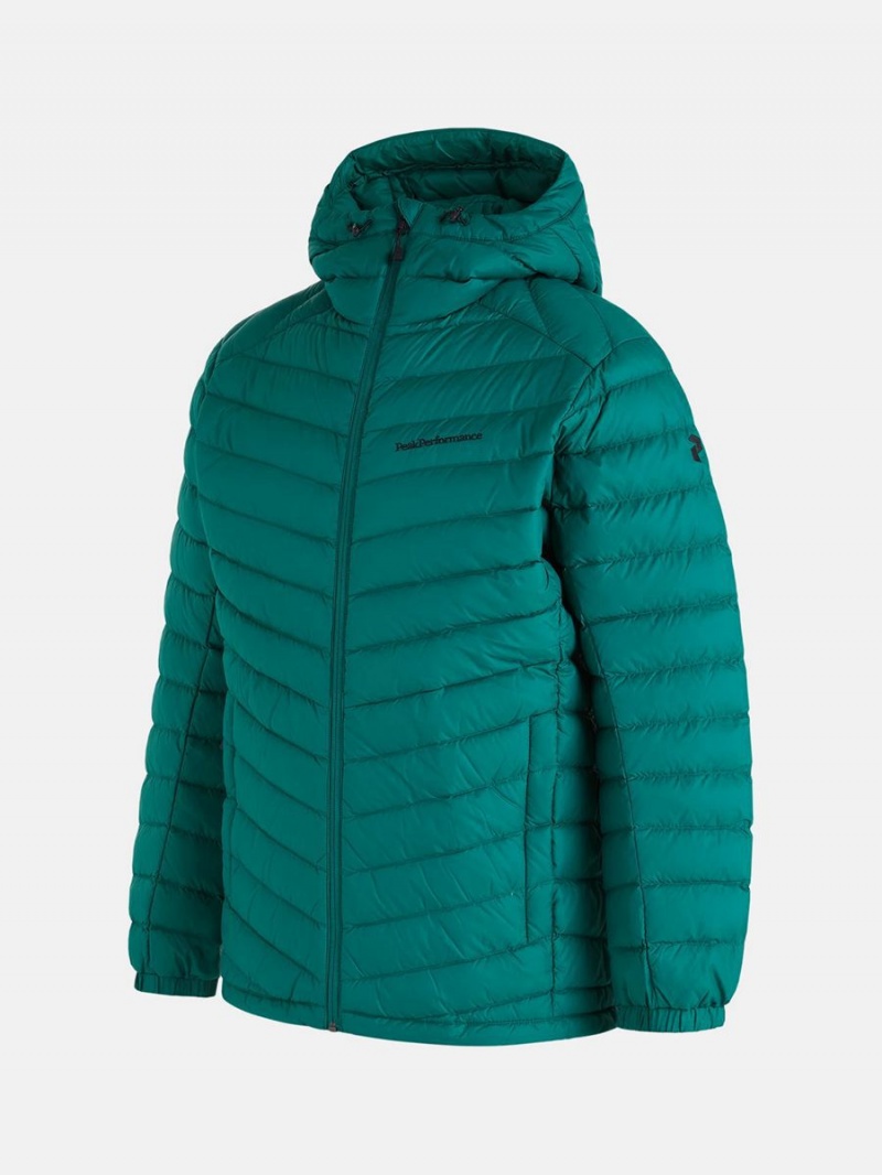 Peak Performance Frost Hood Men's Down Jacket Green | UFD51-563