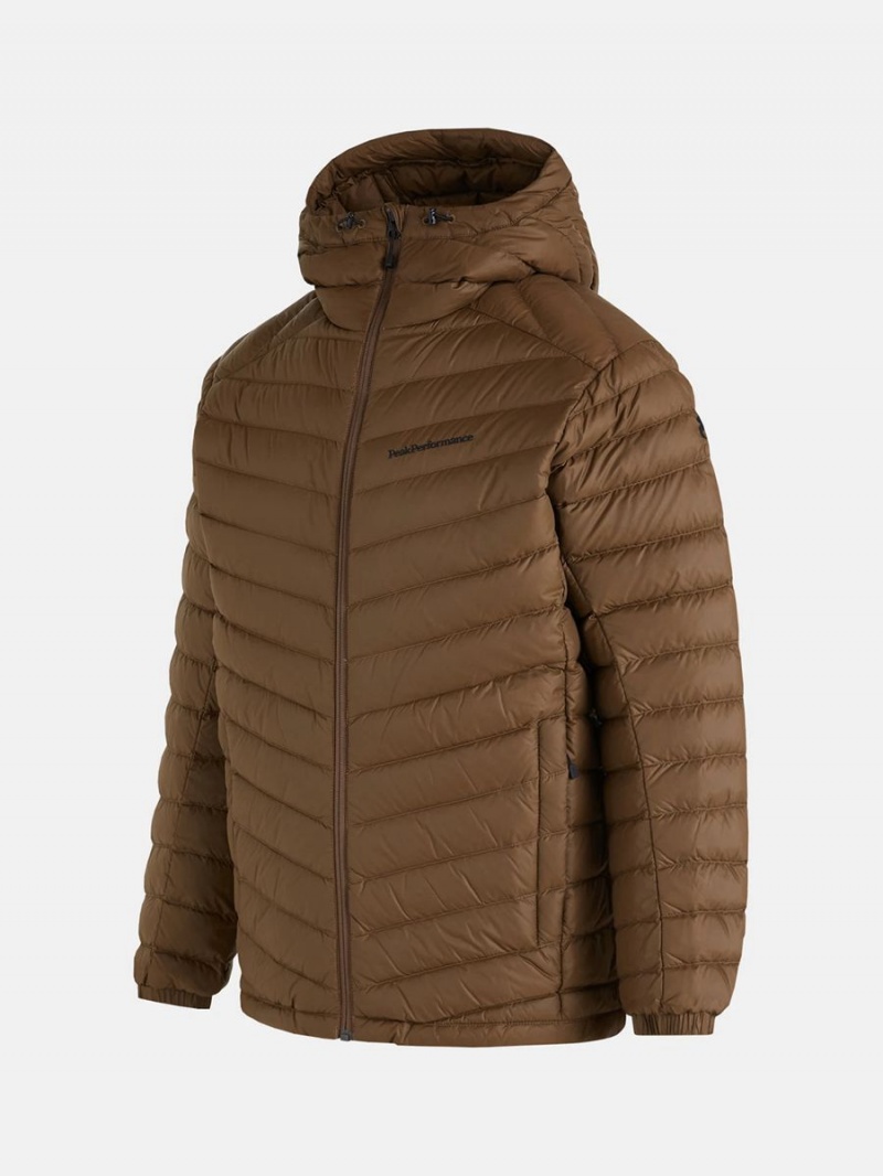 Peak Performance Frost Hood Men's Down Jacket Brown | FDX10-899