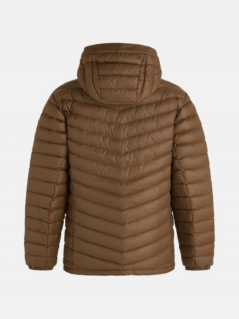 Peak Performance Frost Hood Men's Down Jacket Brown | FDX10-899