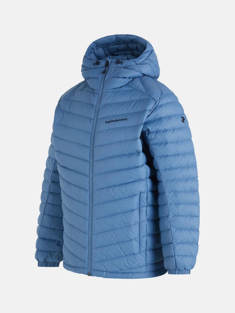 Peak Performance Frost Hood Men's Down Jacket Blue | FRT17-600