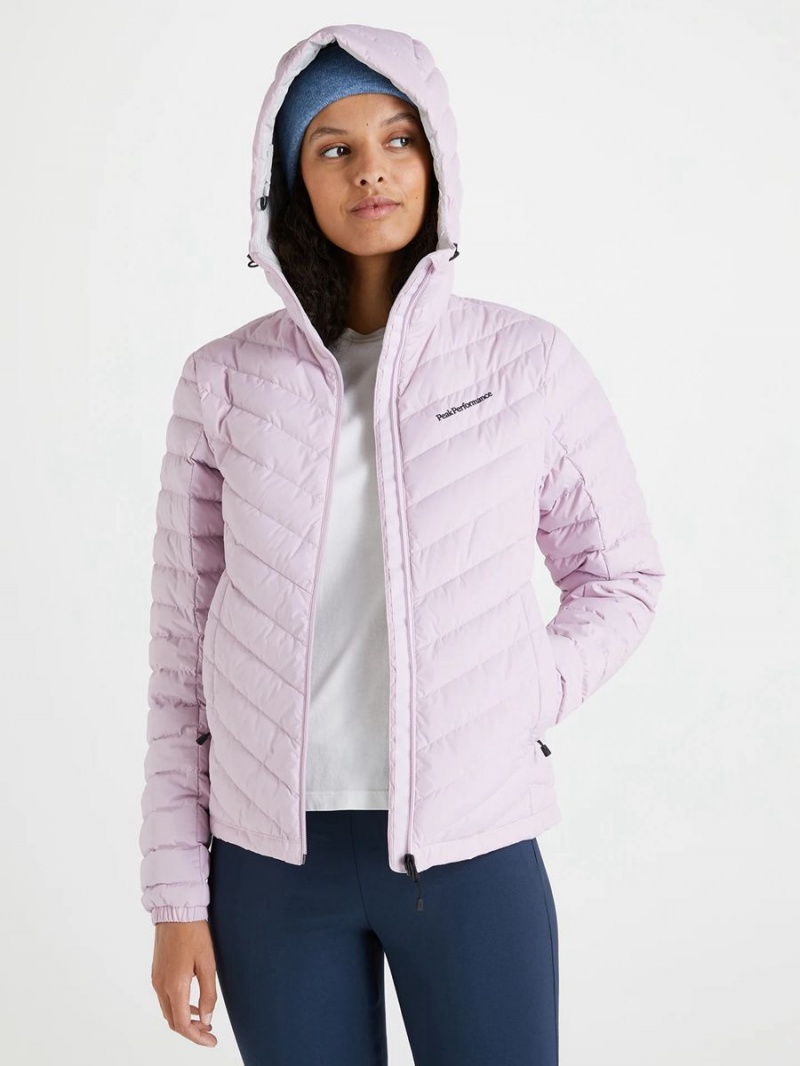 Peak Performance Frost Hood Women's Down Jacket Pink | UVW44-826