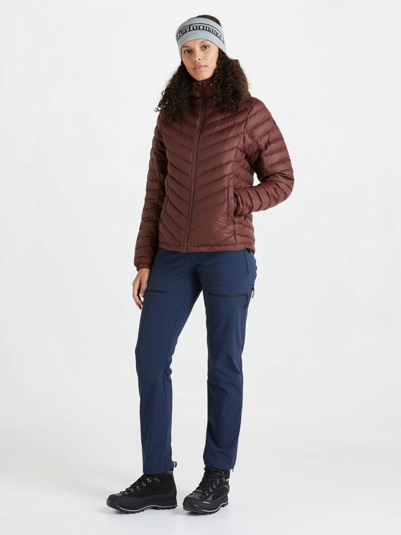 Peak Performance Frost Hood Women's Down Jacket Burgundy | OHP73-113