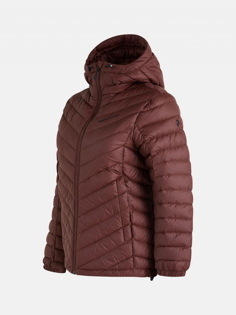 Peak Performance Frost Hood Women's Down Jacket Burgundy | OHP73-113