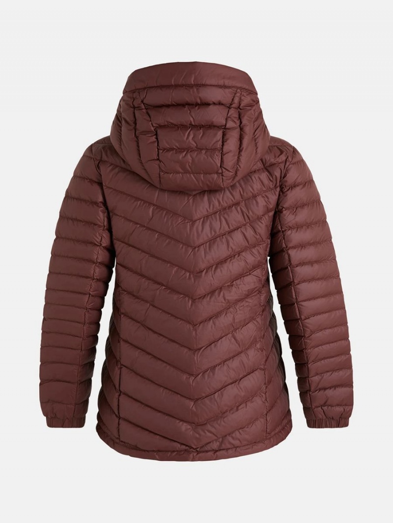 Peak Performance Frost Hood Women's Down Jacket Burgundy | OHP73-113