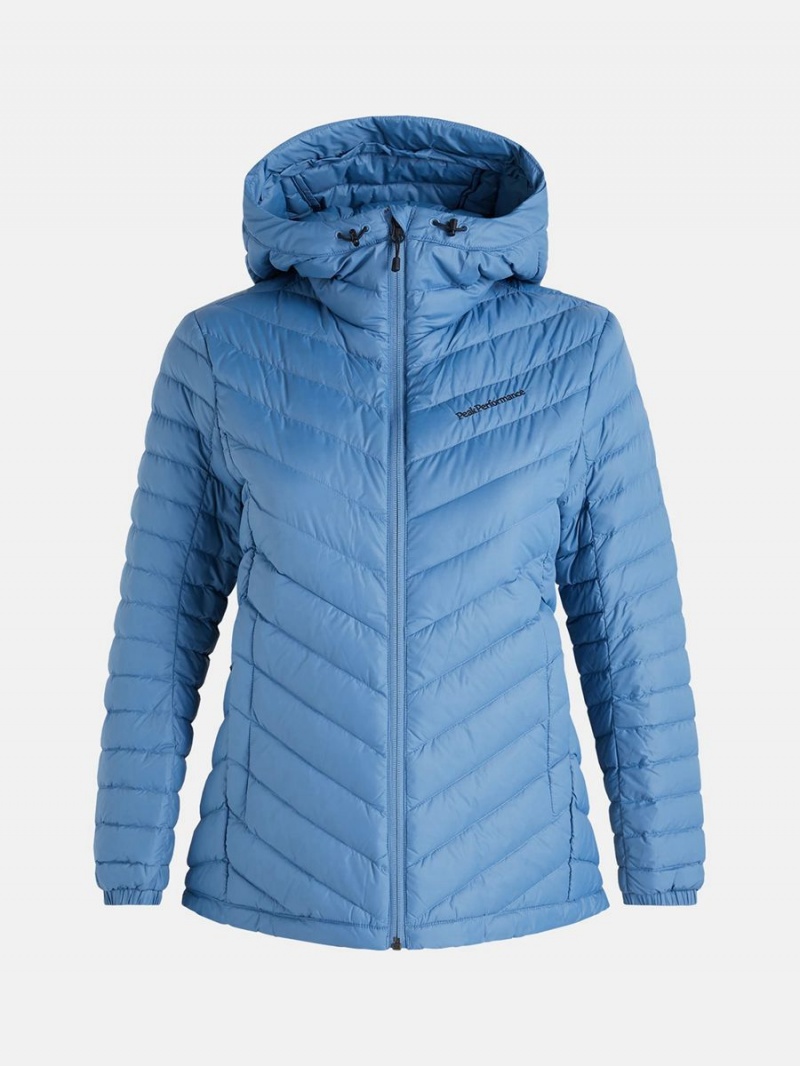 Peak Performance Frost Hood Women\'s Down Jacket Blue | PCO98-152