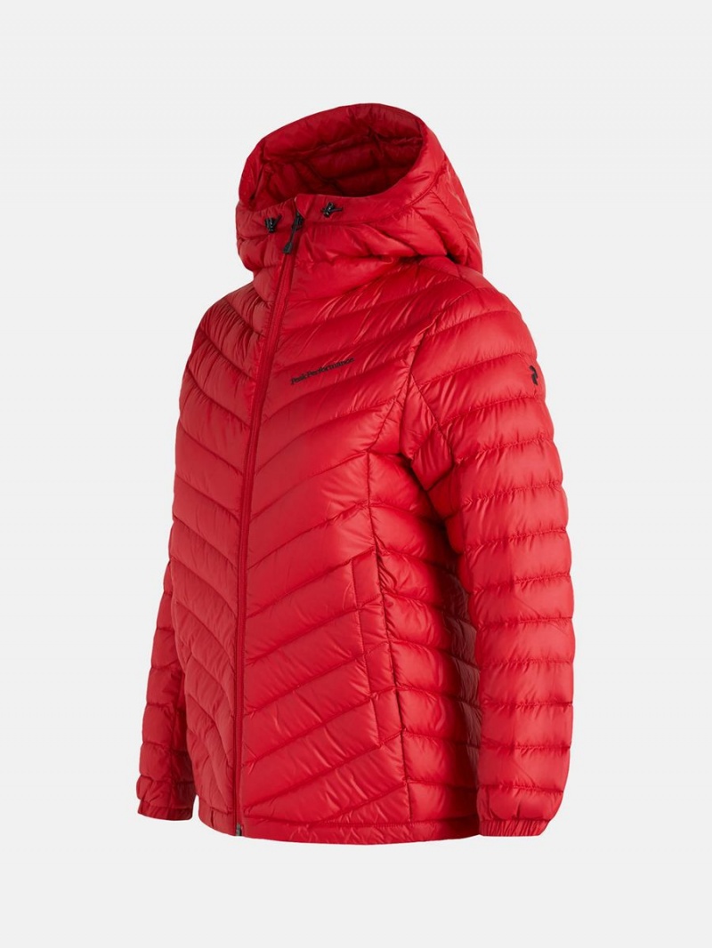 Peak Performance Frost Hood Women's Down Jacket Red | UEY79-593