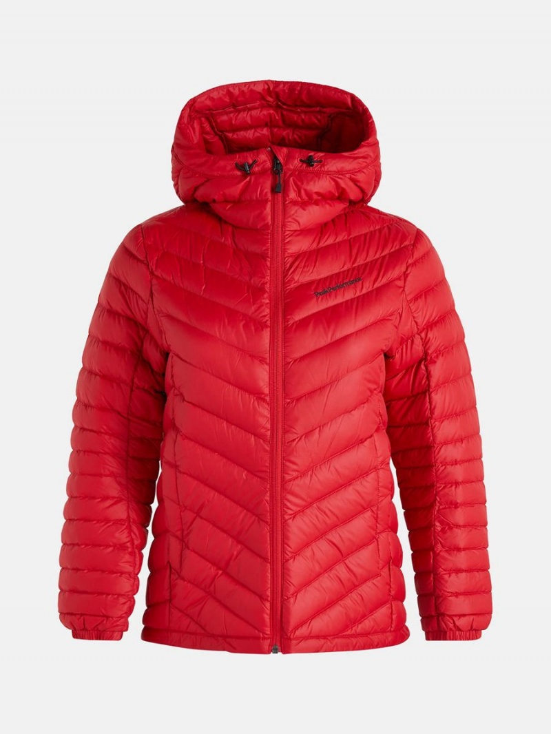 Peak Performance Frost Hood Women\'s Down Jacket Red | UEY79-593