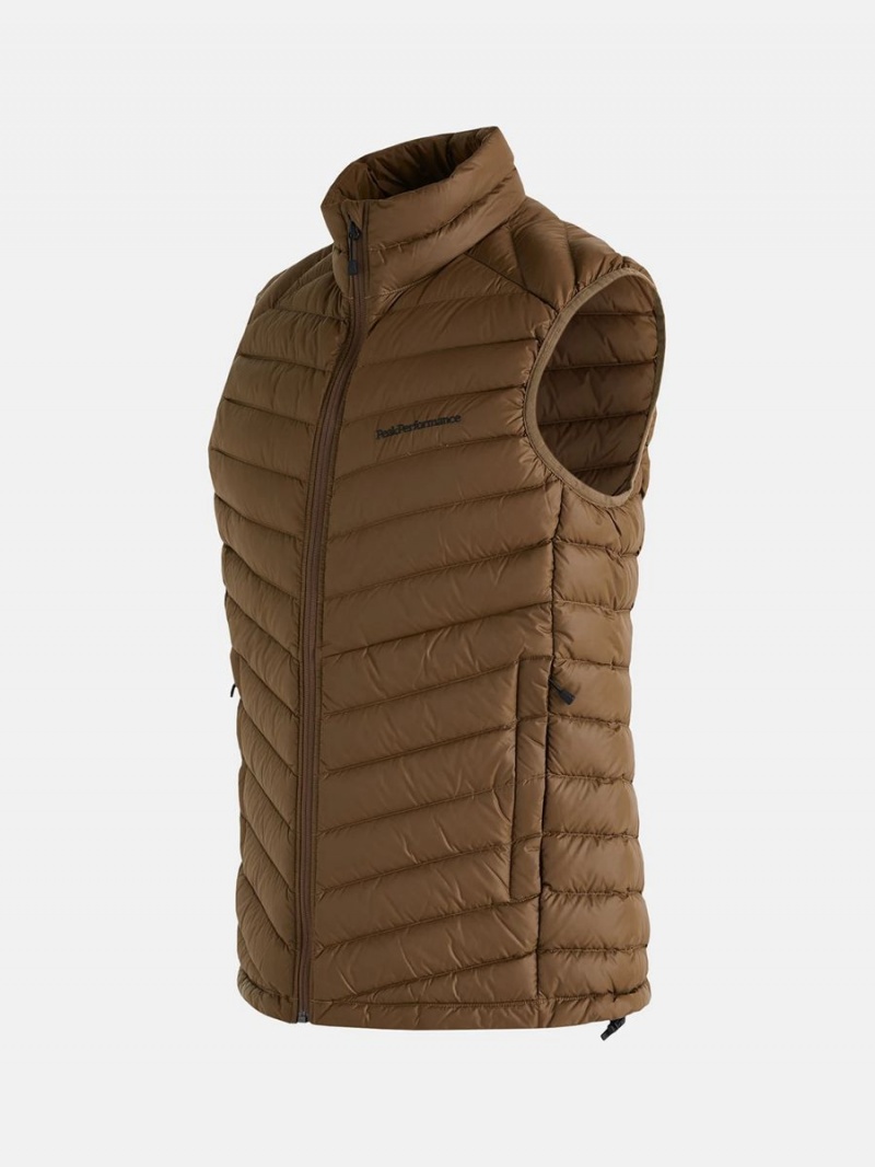 Peak Performance Frost Men's Down Vest Brown | TAI36-726