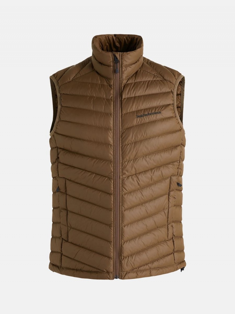 Peak Performance Frost Men\'s Down Vest Brown | TAI36-726