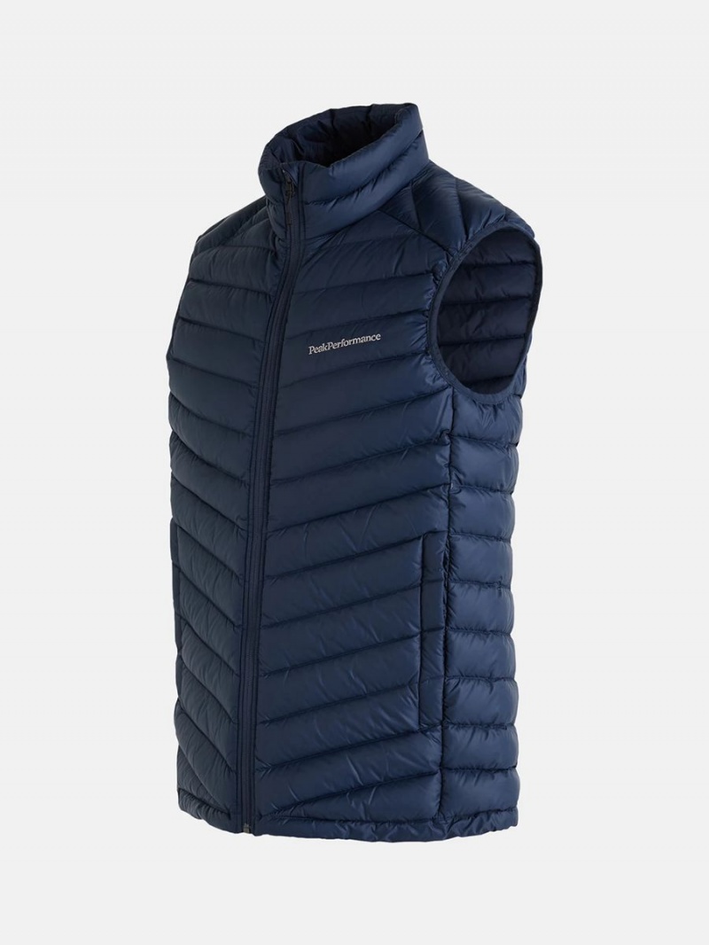 Peak Performance Frost Men's Down Vest Navy | PLH94-813