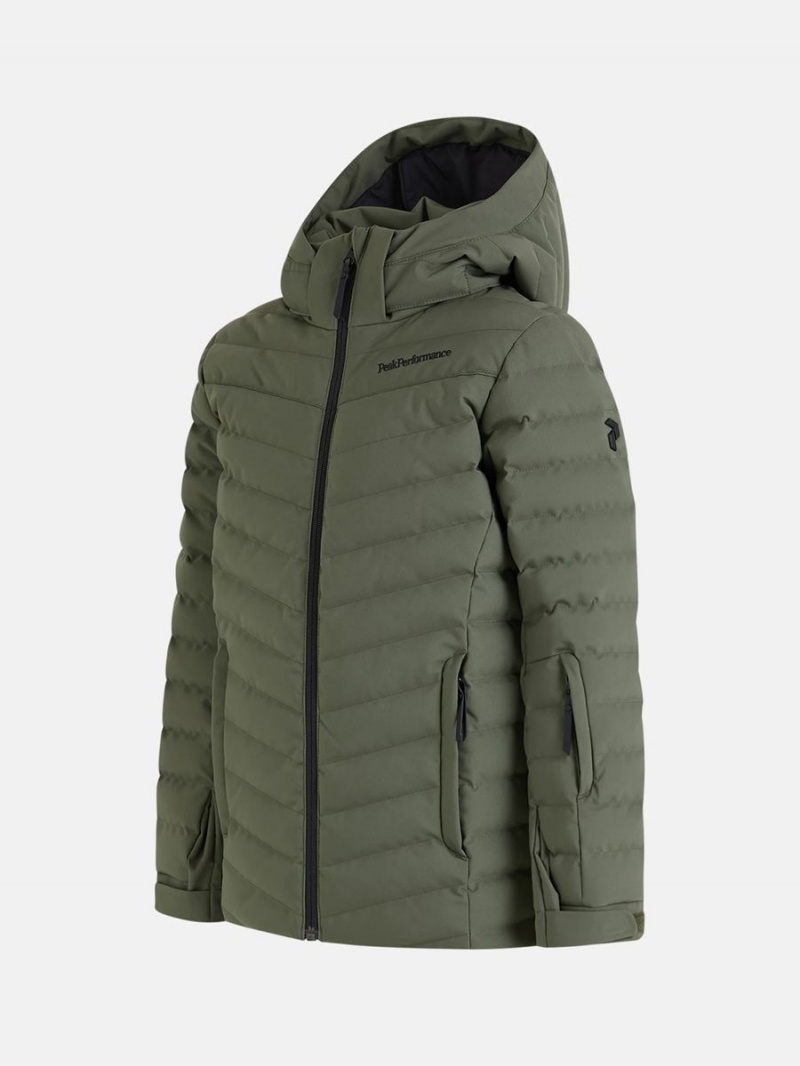 Peak Performance Frost Ski Kids' Down Jacket Green | SOK01-281