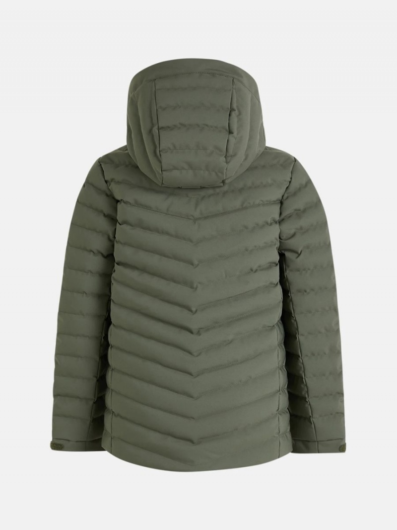 Peak Performance Frost Ski Kids' Down Jacket Green | SOK01-281