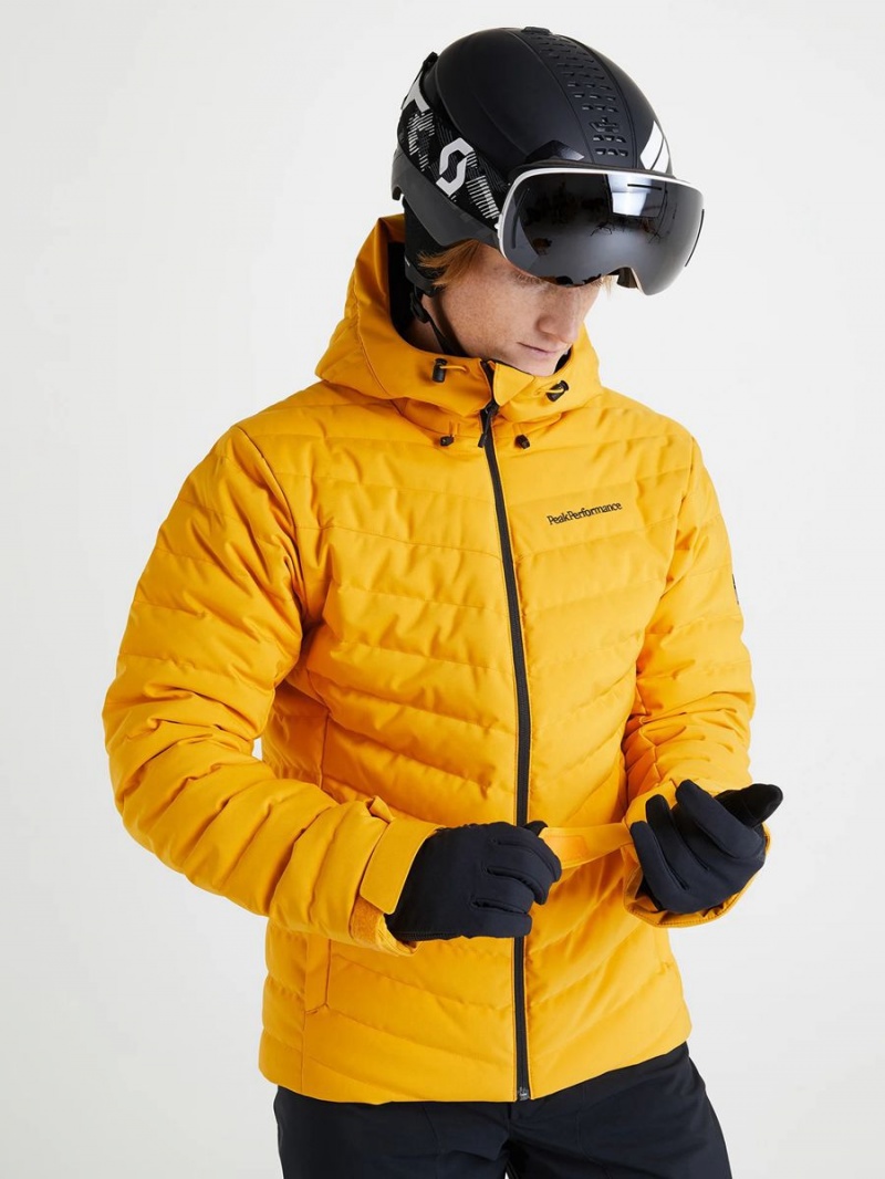 Peak Performance Frost Ski Men's Down Jacket Yellow | AND46-840