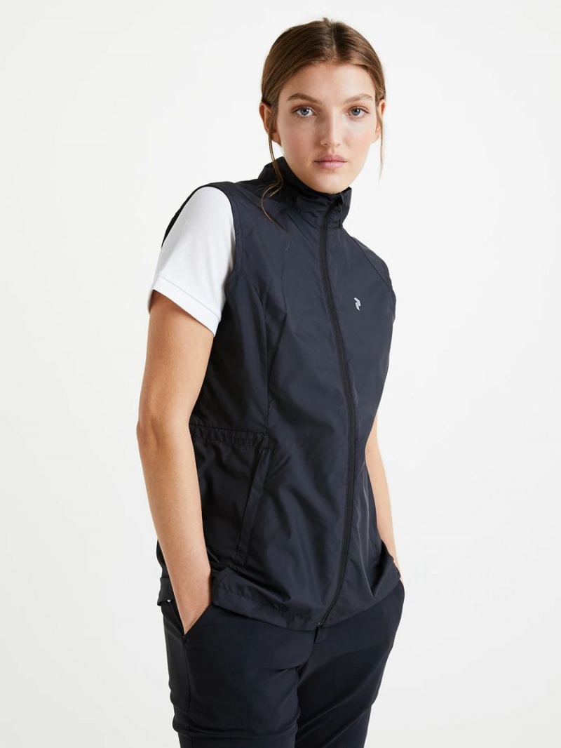 Peak Performance Golf Women's Wind Vest Black | FSZ89-144