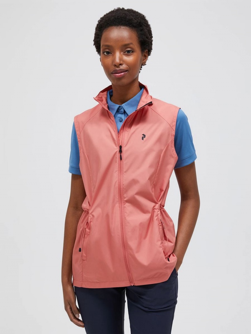 Peak Performance Golf Women's Wind Vest Pink / Red | MWQ29-015