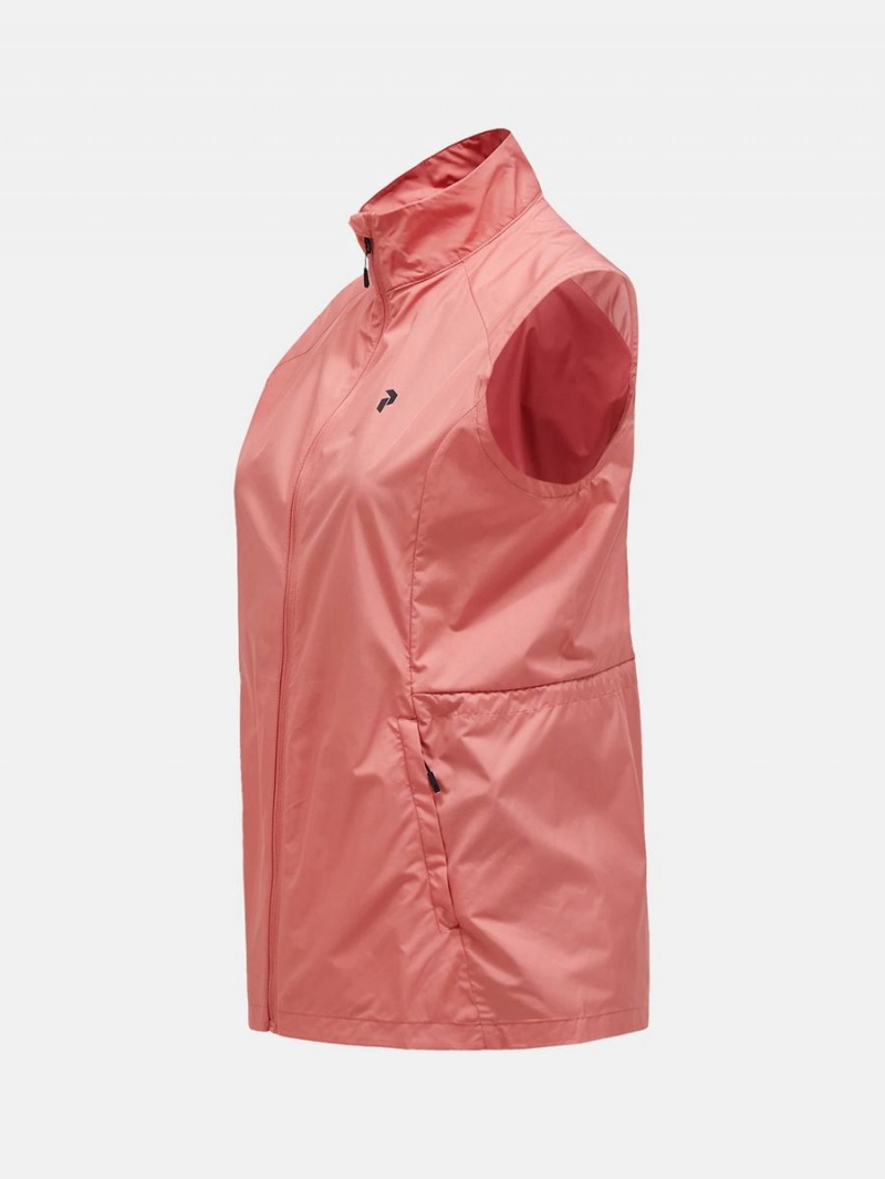 Peak Performance Golf Women's Wind Vest Pink / Red | MWQ29-015