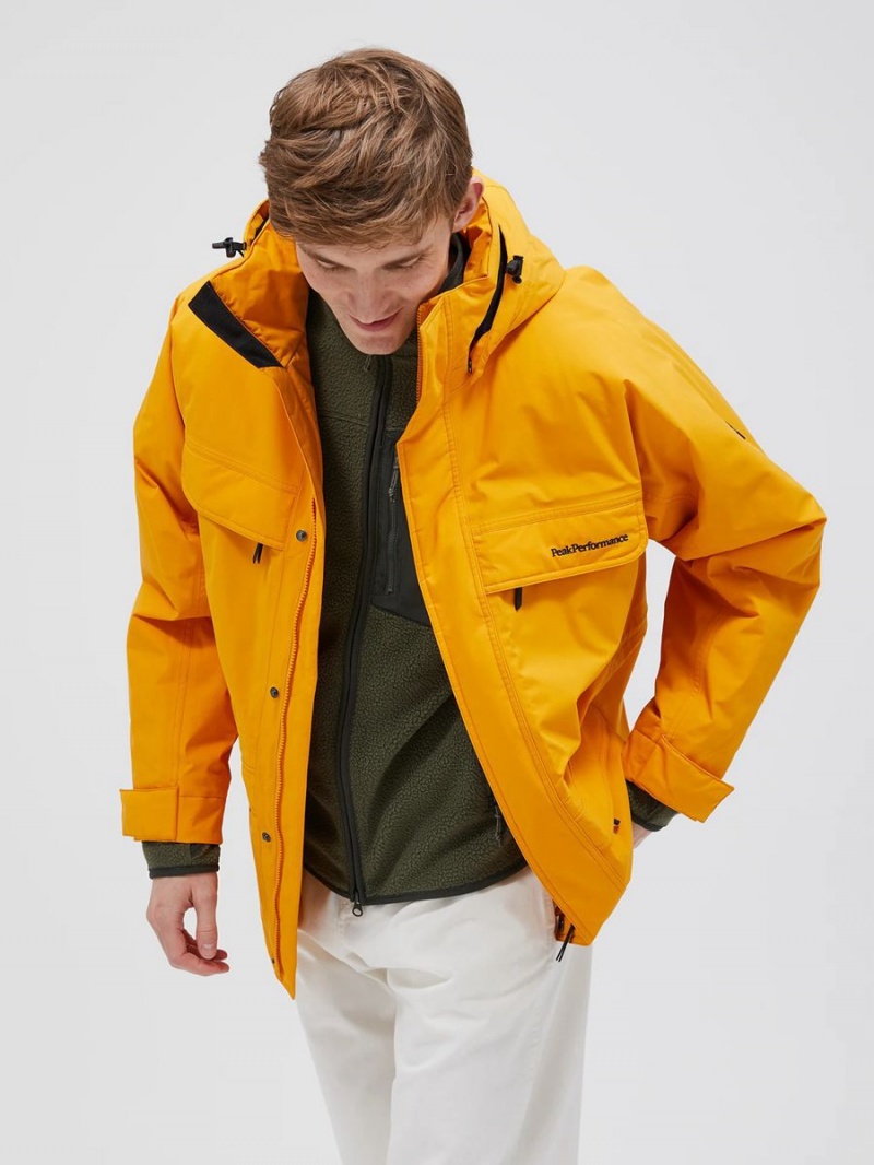 Peak Performance Gore-Tex 2L Parka Men's Jacket Yellow | GTS18-909