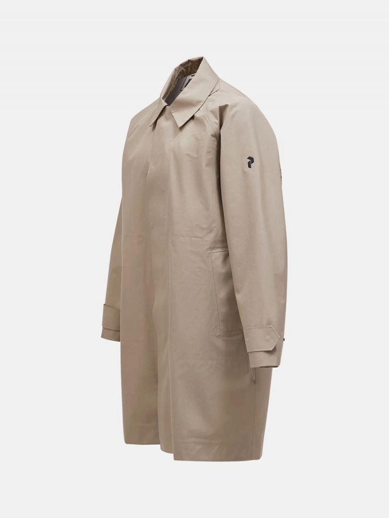 Peak Performance Gore-Tex 3L Men's Raincoat Beige | SMQ87-886