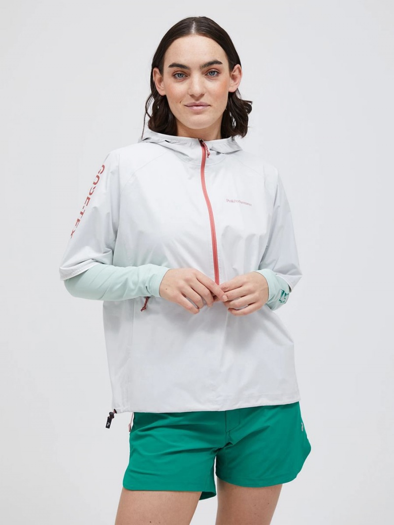 Peak Performance Gore-Tex Infinium Short Sleeve Anorak Women's Wind Jacket White | YPT55-153