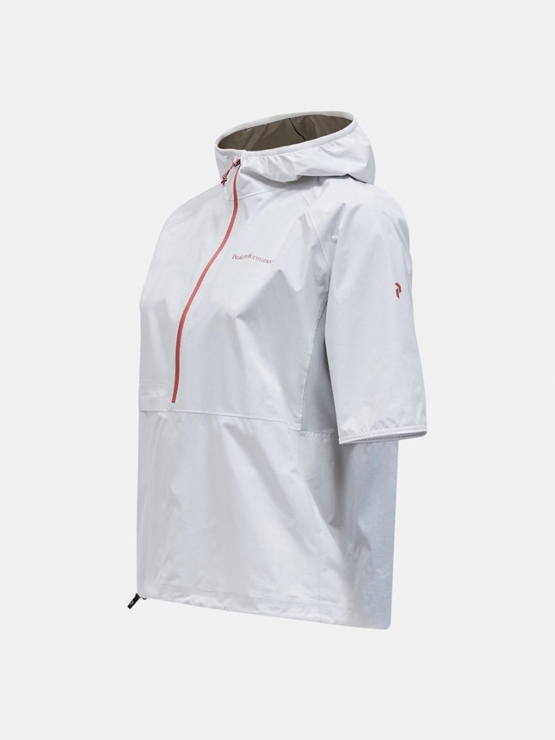 Peak Performance Gore-Tex Infinium Short Sleeve Anorak Women's Wind Jacket White | YPT55-153