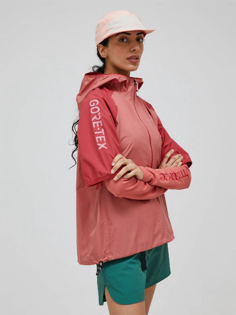 Peak Performance Gore-Tex Infinium Short Sleeve Anorak Women's Wind Jacket Pink / Red | JUW91-149