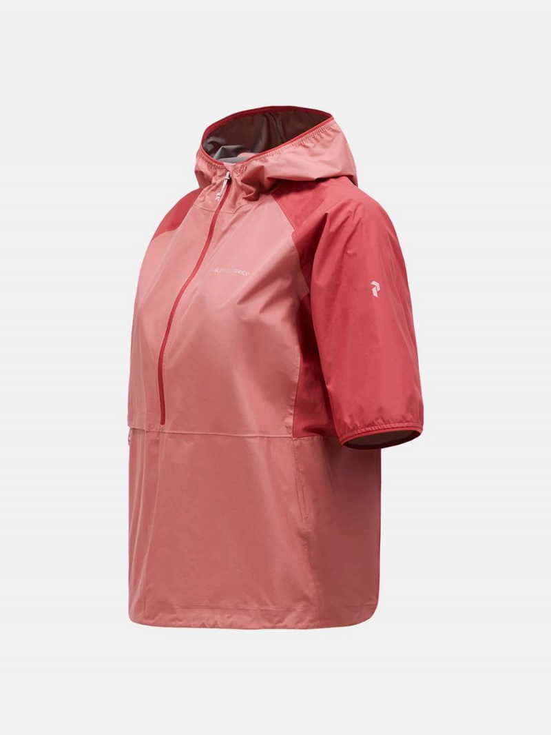 Peak Performance Gore-Tex Infinium Short Sleeve Anorak Women's Wind Jacket Pink / Red | JUW91-149