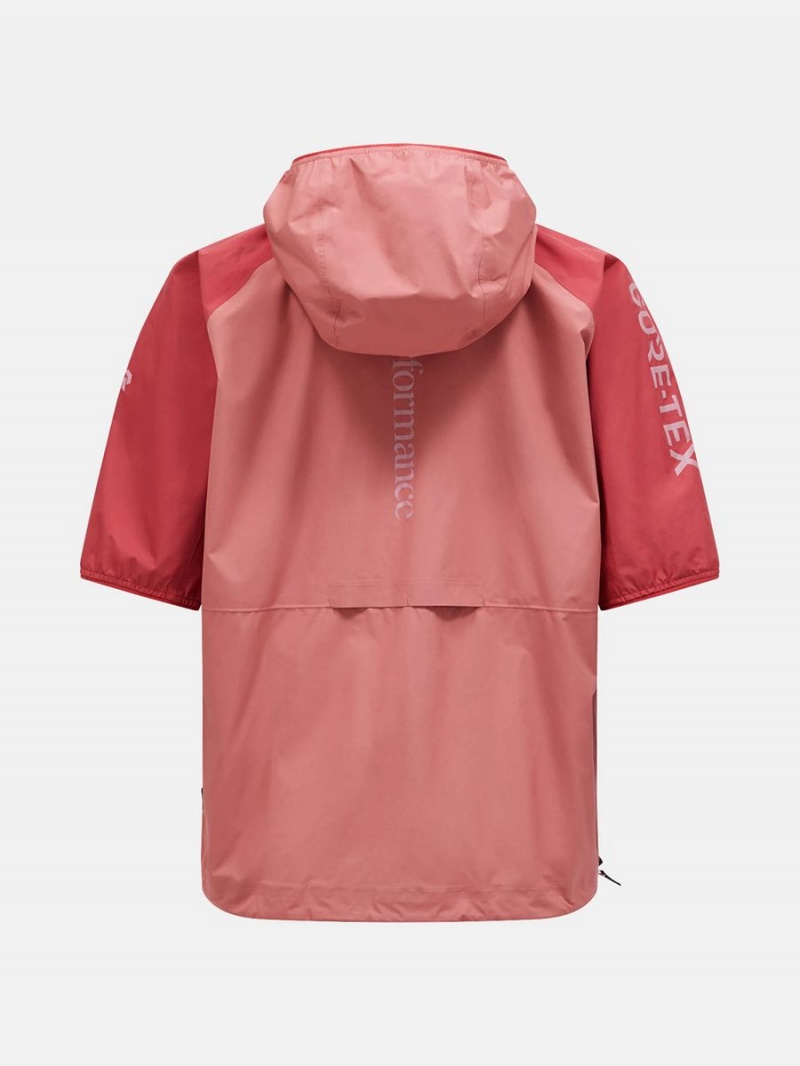 Peak Performance Gore-Tex Infinium Short Sleeve Anorak Women's Wind Jacket Pink / Red | JUW91-149