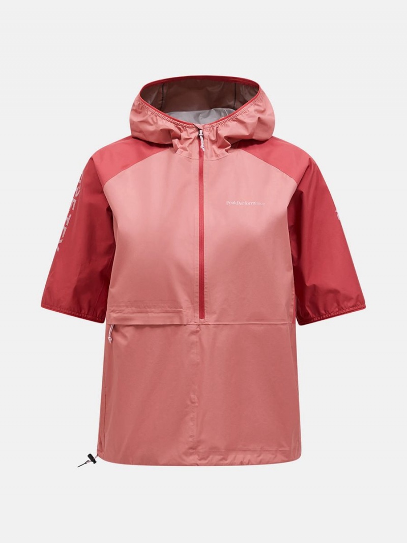 Peak Performance Gore-Tex Infinium Short Sleeve Anorak Women\'s Wind Jacket Pink / Red | JUW91-149