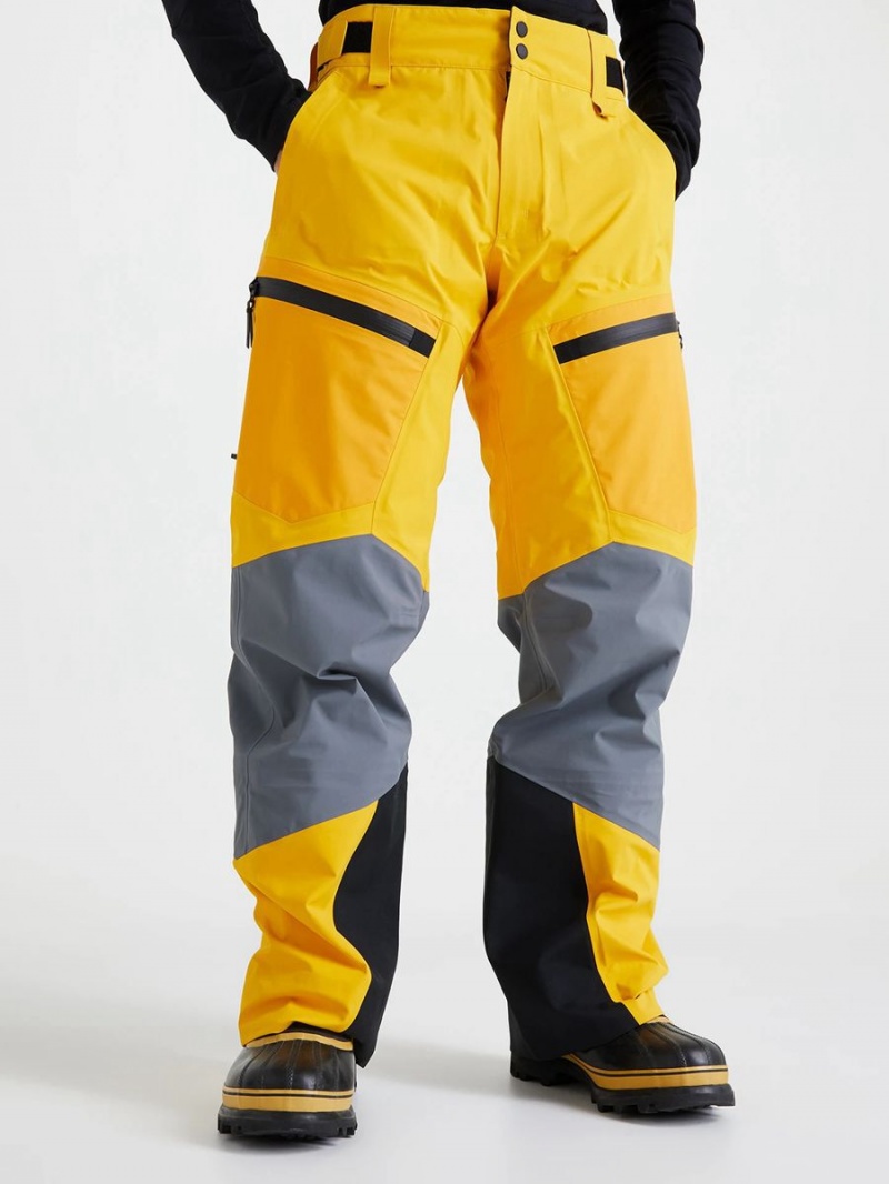 Peak Performance Gravity Gore-Tex 3L Men's Ski Pants Gold / Grey | MXO15-637