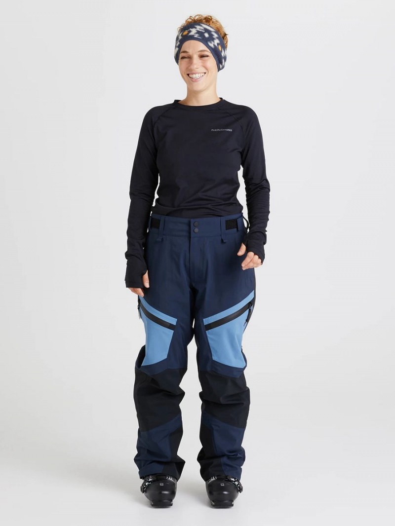 Peak Performance Gravity Gore-Tex 3L Women's Ski Pants Navy / Blue / Black | YCS63-659