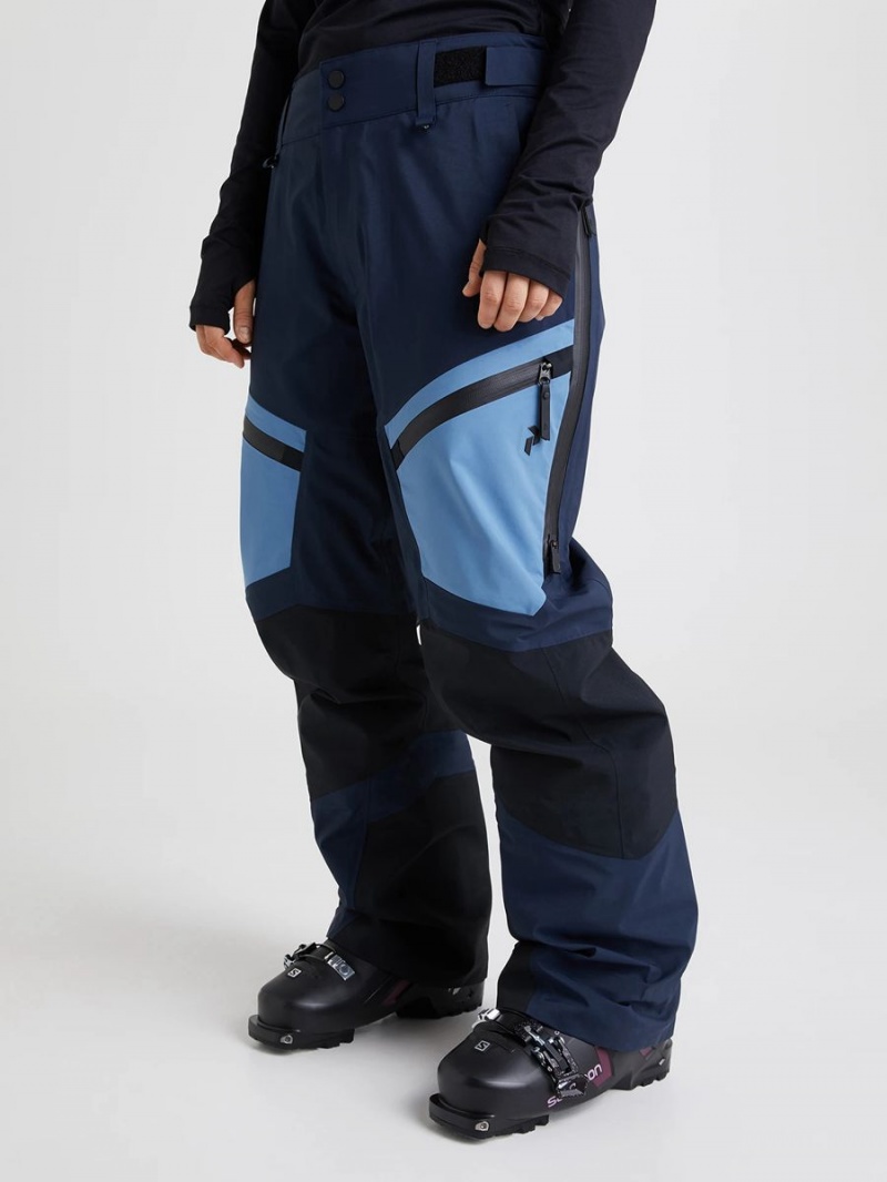 Peak Performance Gravity Gore-Tex 3L Women's Ski Pants Navy / Blue / Black | YCS63-659