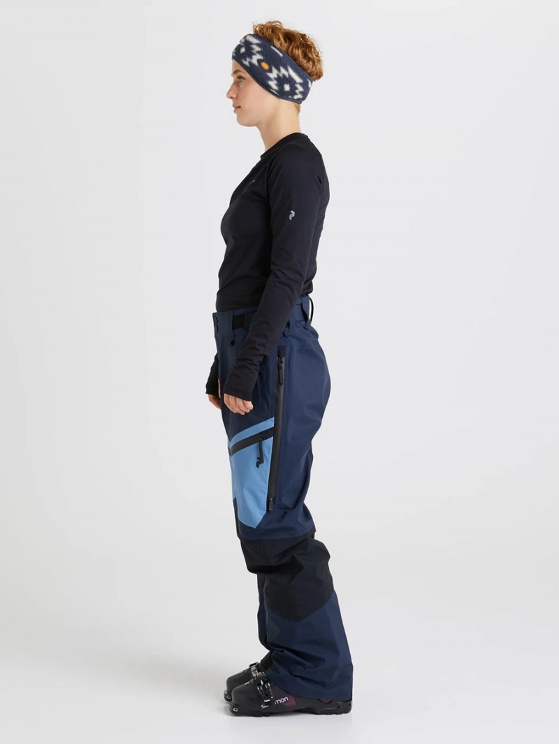 Peak Performance Gravity Gore-Tex 3L Women's Ski Pants Navy / Blue / Black | YCS63-659