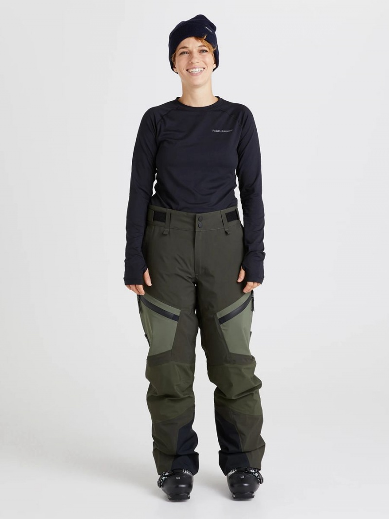 Peak Performance Gravity Gore-Tex 3L Women's Ski Pants Olive / Green | BYY83-748