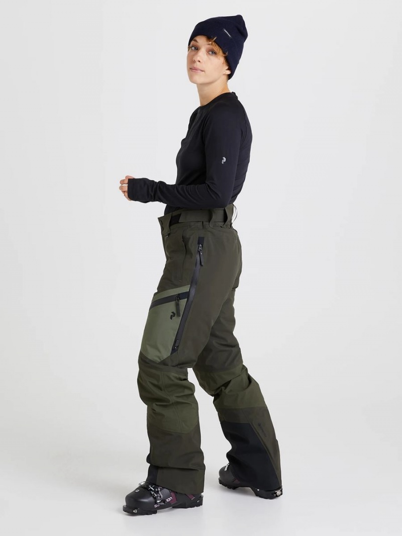 Peak Performance Gravity Gore-Tex 3L Women's Ski Pants Olive / Green | BYY83-748