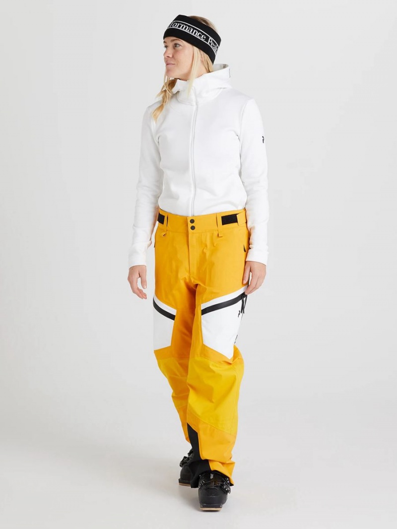 Peak Performance Gravity Gore-Tex 3L Women's Ski Pants Yellow / White | ZSD50-586