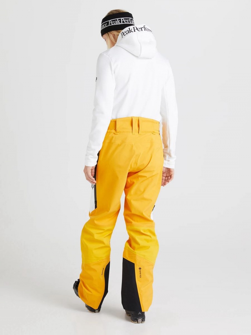 Peak Performance Gravity Gore-Tex 3L Women's Ski Pants Yellow / White | ZSD50-586