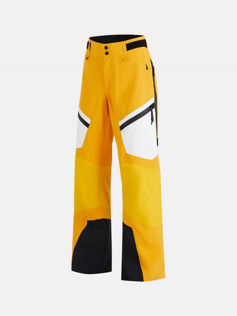 Peak Performance Gravity Gore-Tex 3L Women's Ski Pants Yellow / White | ZSD50-586