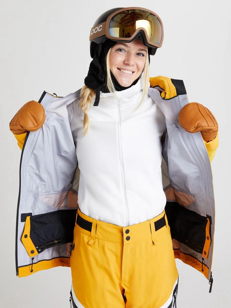 Peak Performance Gravity Gore-Tex 3L Women's Ski Jacket Gold / White | ANZ12-278