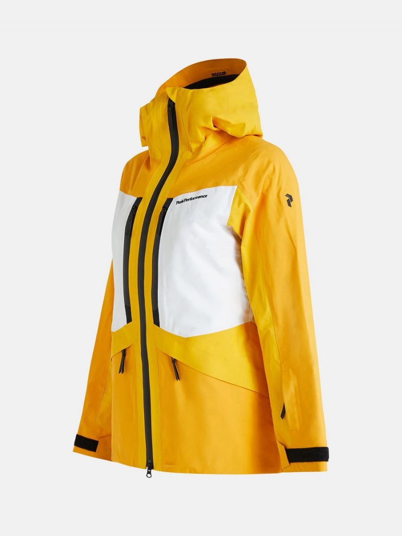 Peak Performance Gravity Gore-Tex 3L Women's Ski Jacket Gold / White | ANZ12-278