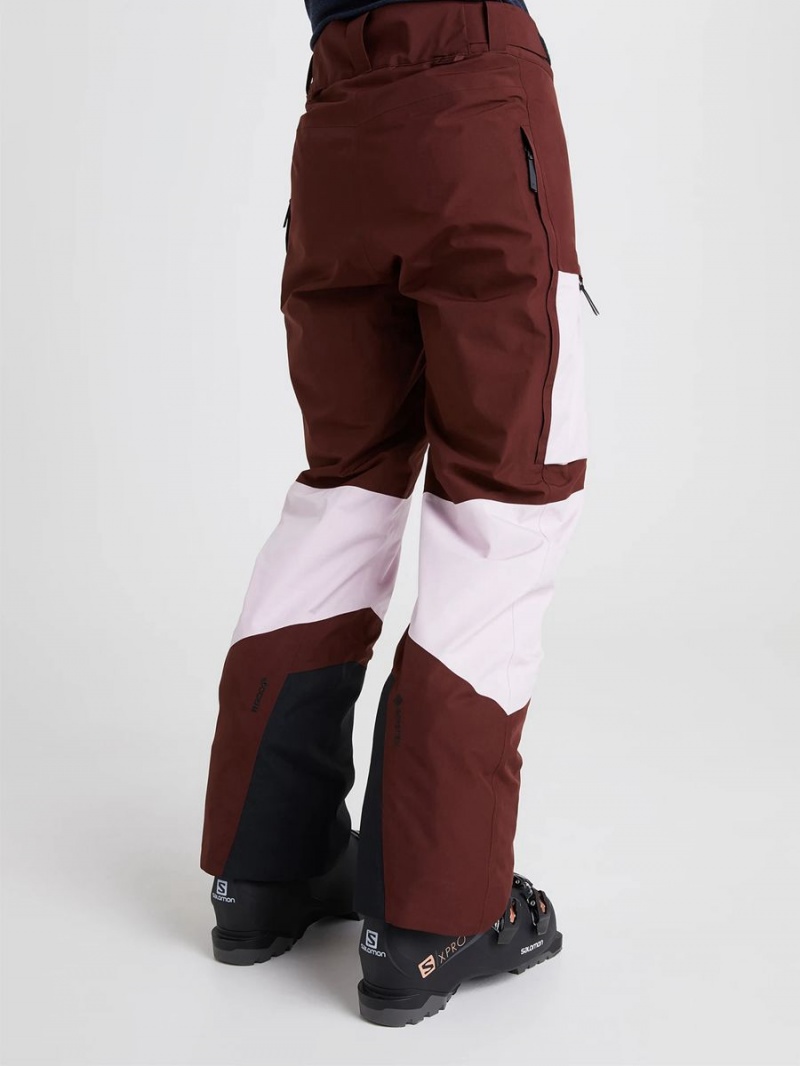 Peak Performance Gravity Insulated 2L Gore-Tex Women's Ski Pants Pink / Burgundy | QXQ67-068