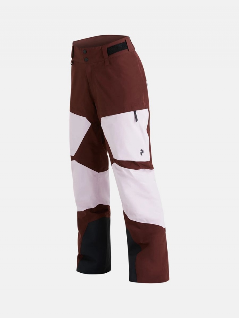 Peak Performance Gravity Insulated 2L Gore-Tex Women's Ski Pants Pink / Burgundy | QXQ67-068