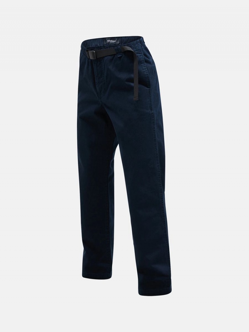 Peak Performance Heavy Cotton Women's Pants Navy | YCR98-536