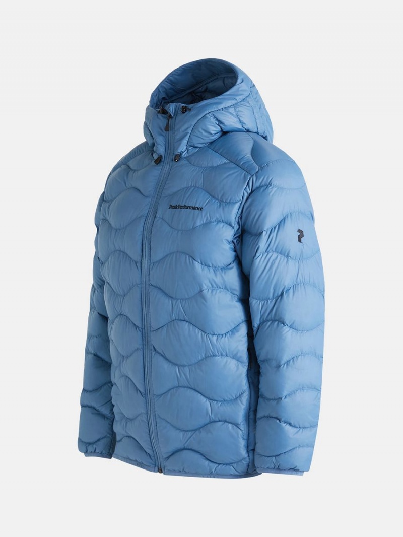 Peak Performance Helium Hood Men's Down Jacket Blue | FHR36-919